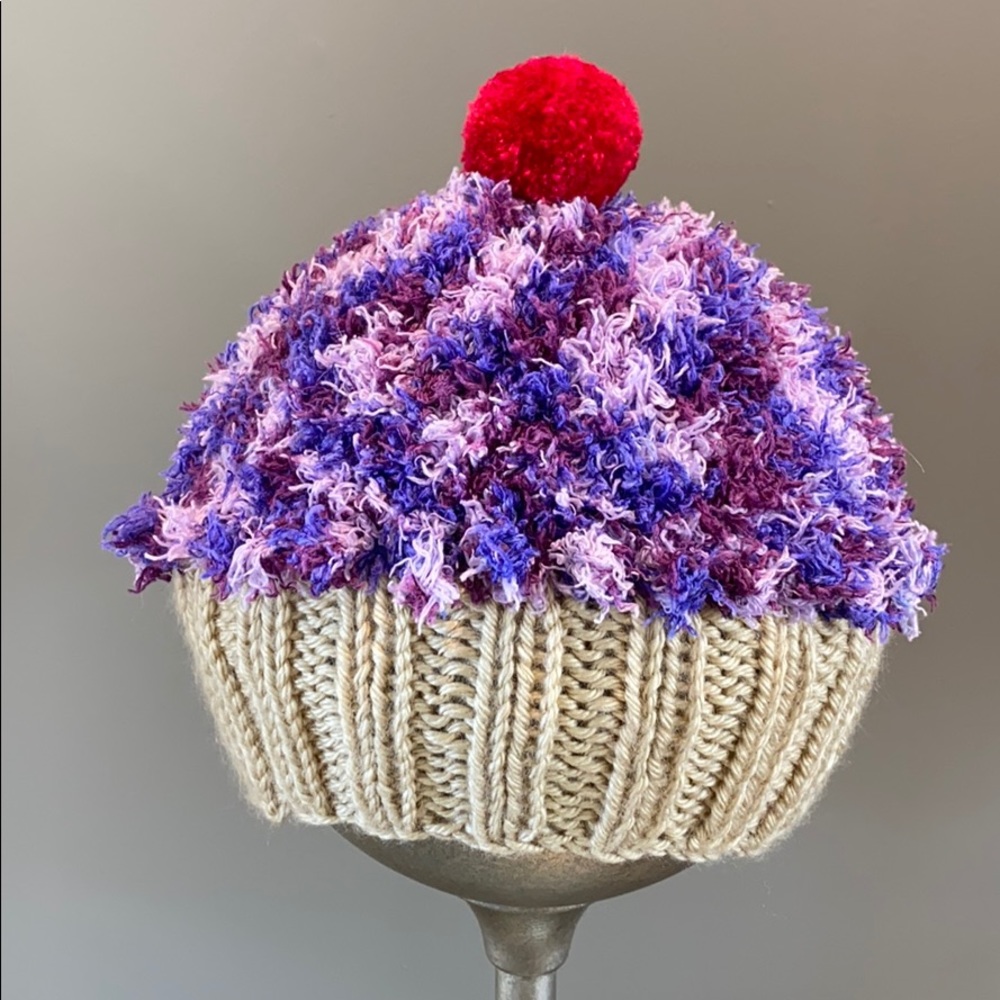 Purple speckles cupcake hat!  Brand new. Made-USA!